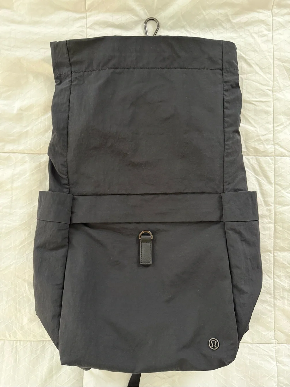 Lululemon Black Roll Top Backpack Nylon Laptop Travel Gym Everyday Unisex OS